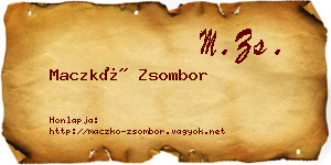Maczkó Zsombor névjegykártya