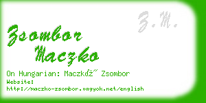 zsombor maczko business card